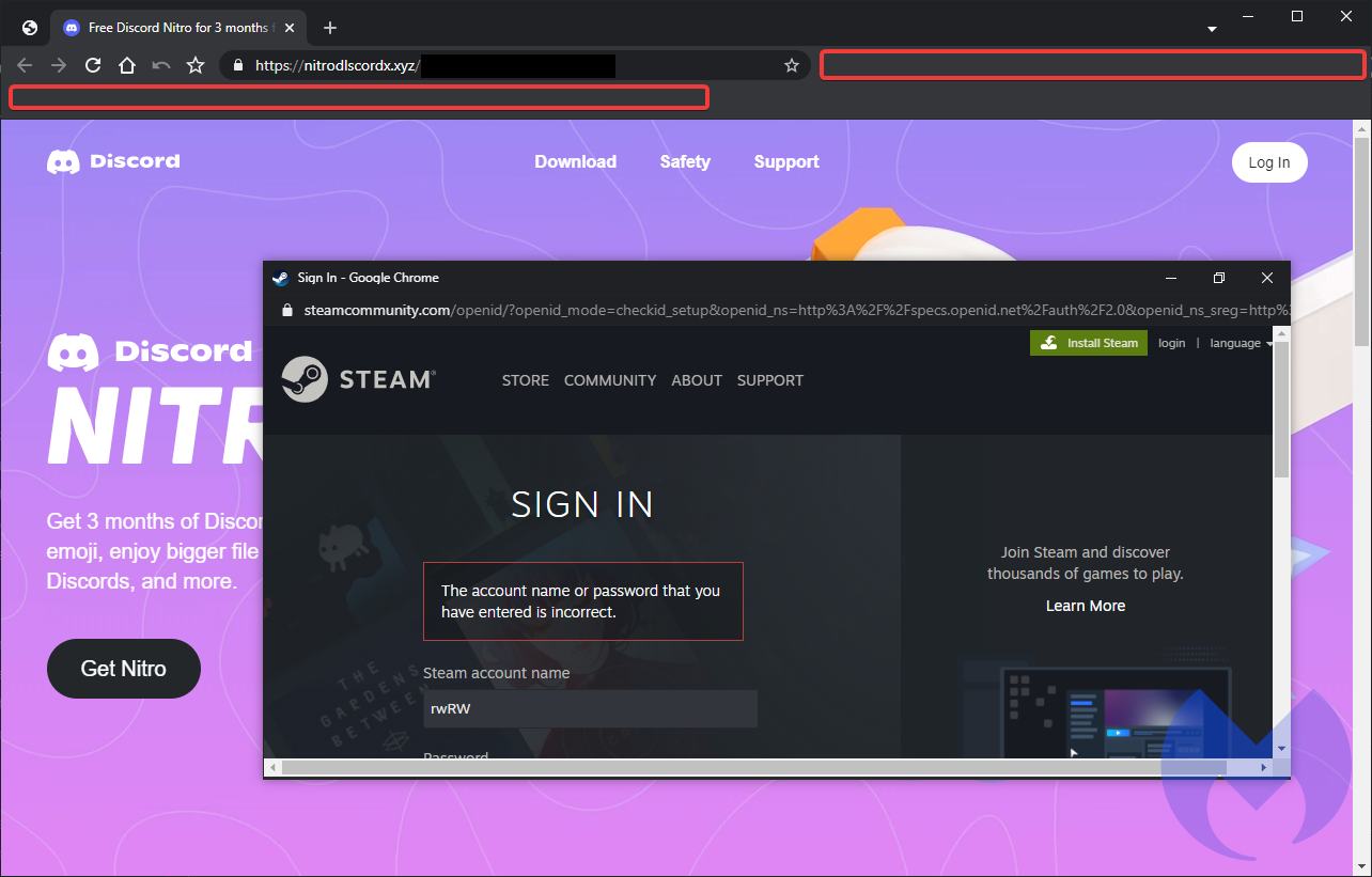 This Steam phish baits you with free Discord Nitro